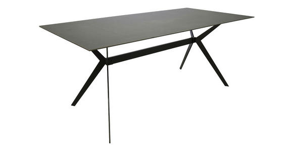 ESSTISCH 180/90/75 cm Metall, Keramik Grau, Schwarz rechteckig  - Schwarz/Grau, Design, Keramik/Metall (180/90/75cm) - Hom`in