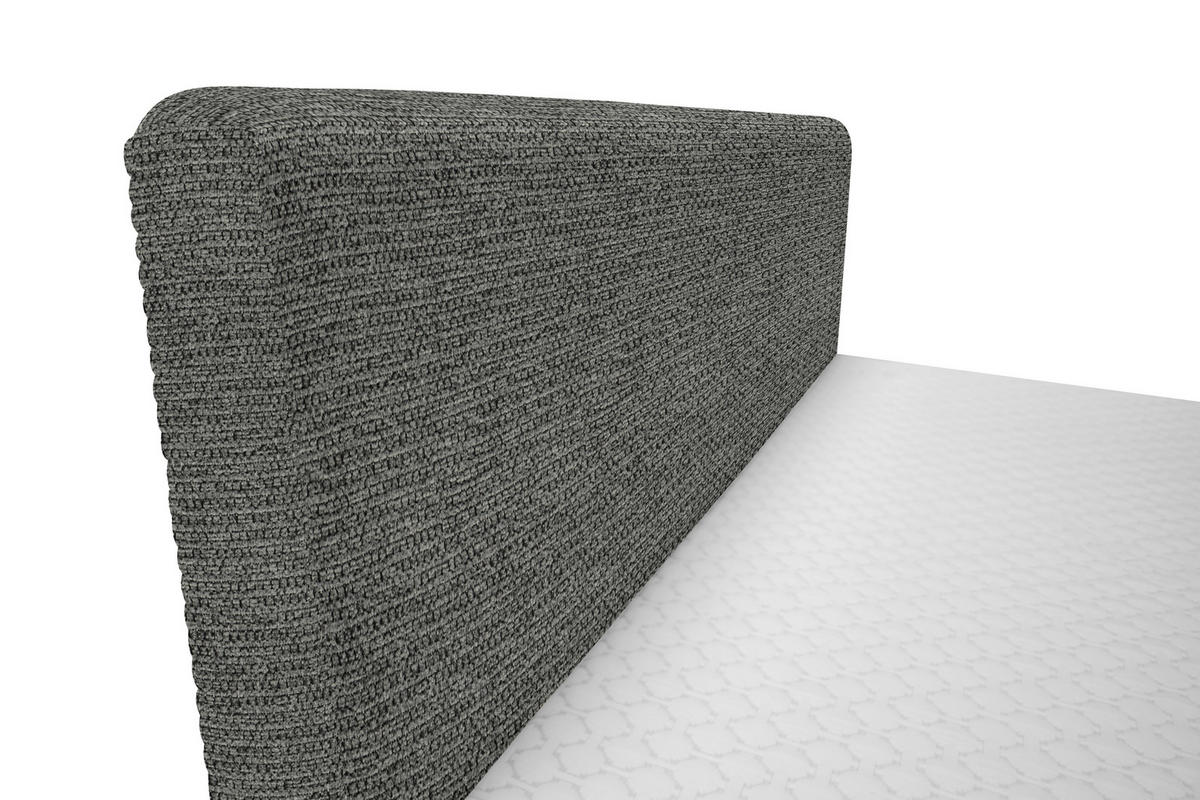BOXBETT 180/200 cm  in Graubraun  - Graubraun/Schwarz, Design, Holz/Holzwerkstoff (180/200cm) - Xora