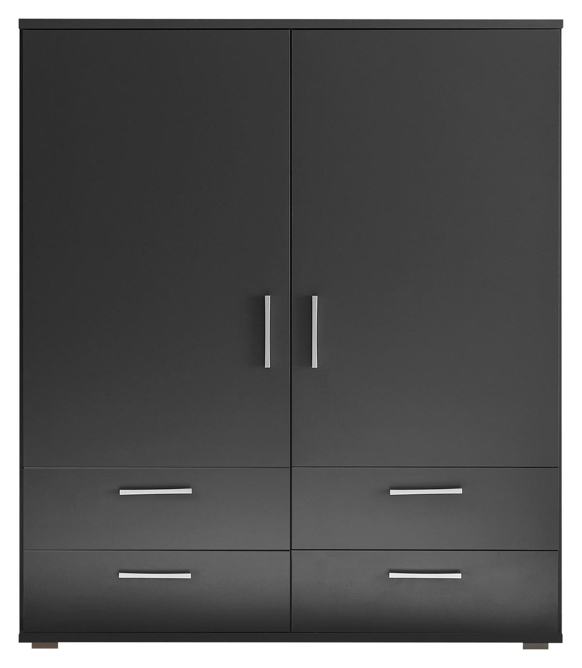 HÖG BYRÅ  120/140/38 cm 4 låda(or)  - aluminiumfärg/grafitfärgad, Klassisk, trämaterial/plast (120/140/38cm) - Carryhome