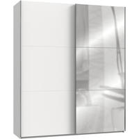 GARDEROB MED SKJUTDÖRRAR 200/236/65 cm 2-dörrar - vit/kromfärg, Modern, metall/trämaterial (200/236/65cm) - MID.YOU