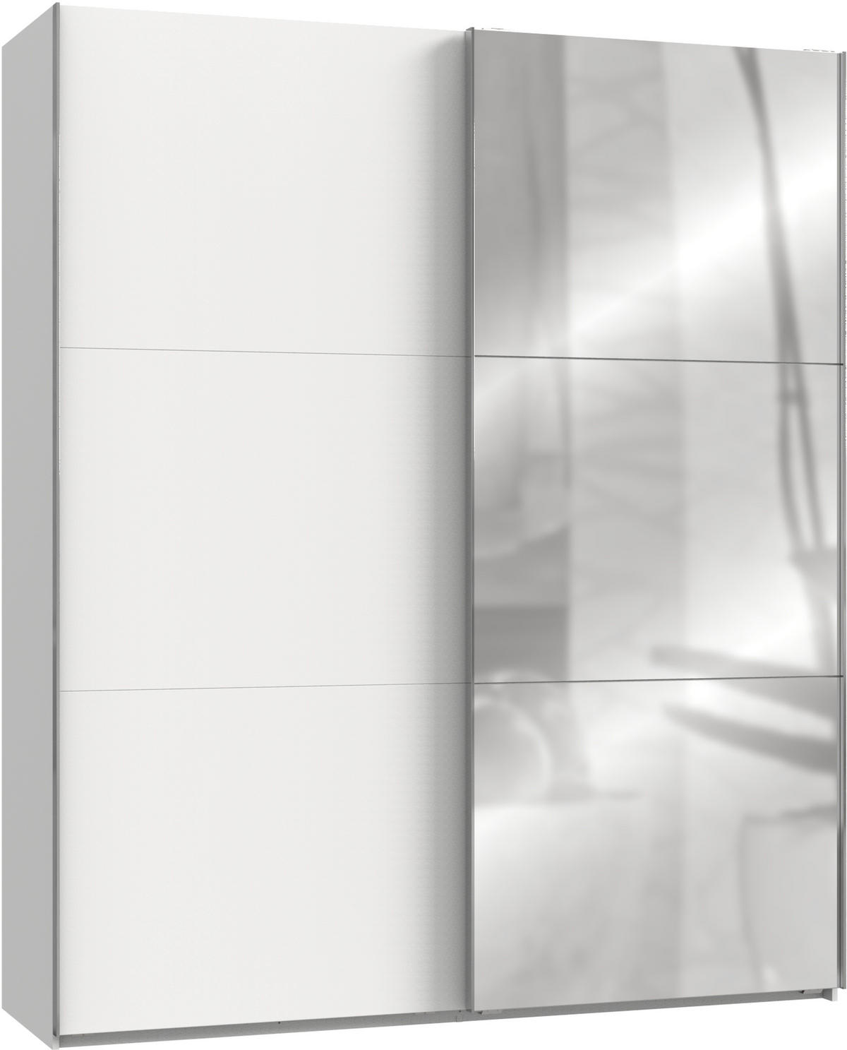 GARDEROB MED SKJUTDÖRRAR 200/236/65 cm 2-dörrar - vit/kromfärg, Modern, metall/trämaterial (200/236/65cm) - MID.YOU