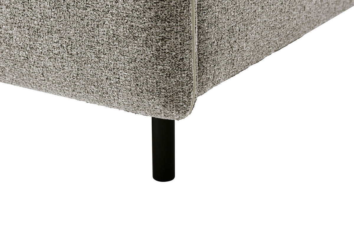 POLSTERBETT 180/200 cm  in Beige  - Beige/Schwarz, Design, Textil/Metall (180/200cm) - Xora