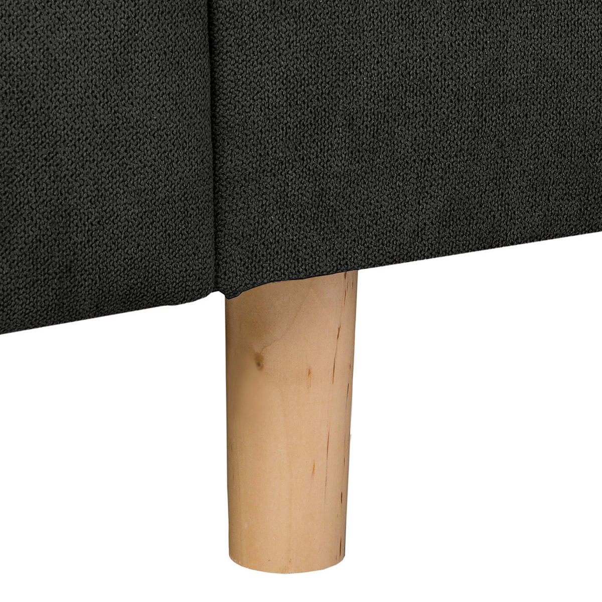 ECKSOFA Mikrofaser Schwarz  - Schwarz/Naturfarben, Design, Holz/Textil (231/161cm) - Livetastic