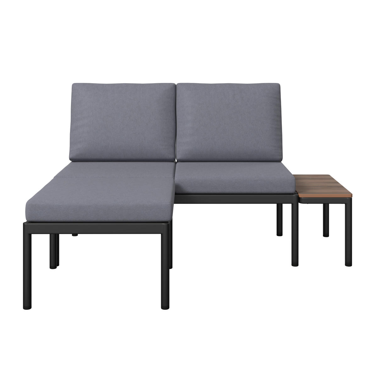 LOUNGEGARNITUR Aluminium  - Dunkelgrau/Naturfarben, MODERN, Kunststoff/Textil (134/70/68cm) - Ambia Garden