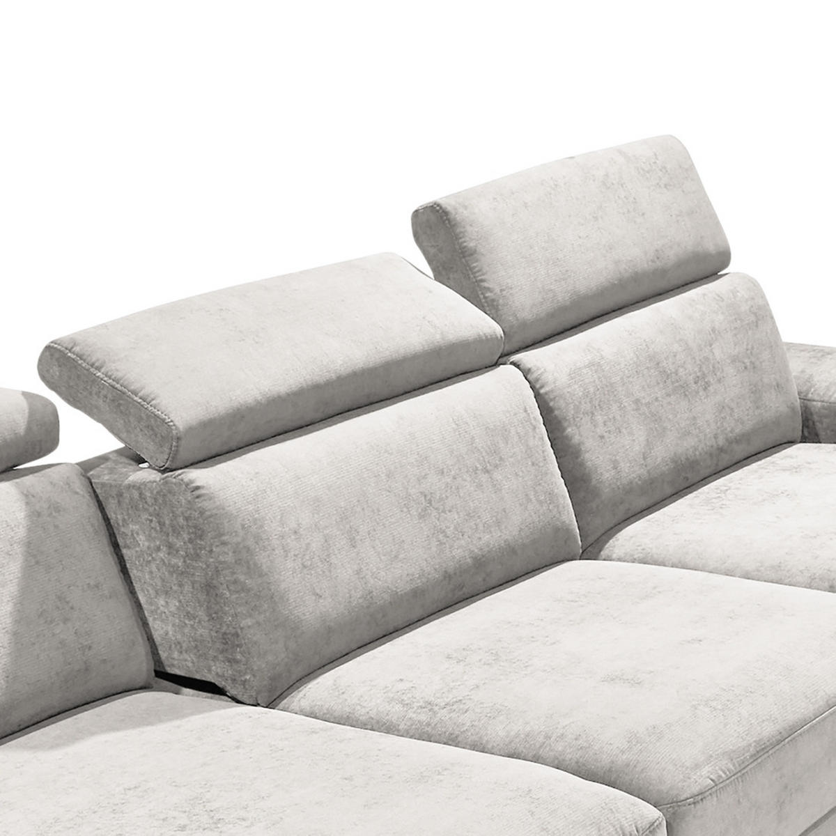 ECKSOFA in Webstoff Silberfarben  - Silberfarben, Konventionell, Textil/Metall (182/82/260cm) - Trendmanufaktur
