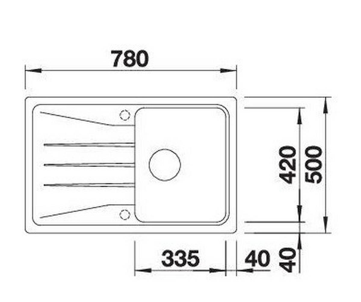 SPÜLE 519662  - Anthrazit, Basics, Stein (78/20,2/50cm) - Blanco