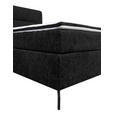 BOXSPRINGBETT 180/200 cm,  in Schwarz, Topper, H2 + H2 = mittel  - Schwarz, Design, Textil/Metall (180/200cm) - Esposa
