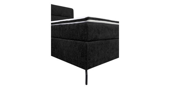BOXSPRINGBETT 180/200 cm,  in Schwarz, Topper, H2 + H2 = mittel  - Schwarz, Design, Textil/Metall (180/200cm) - Esposa