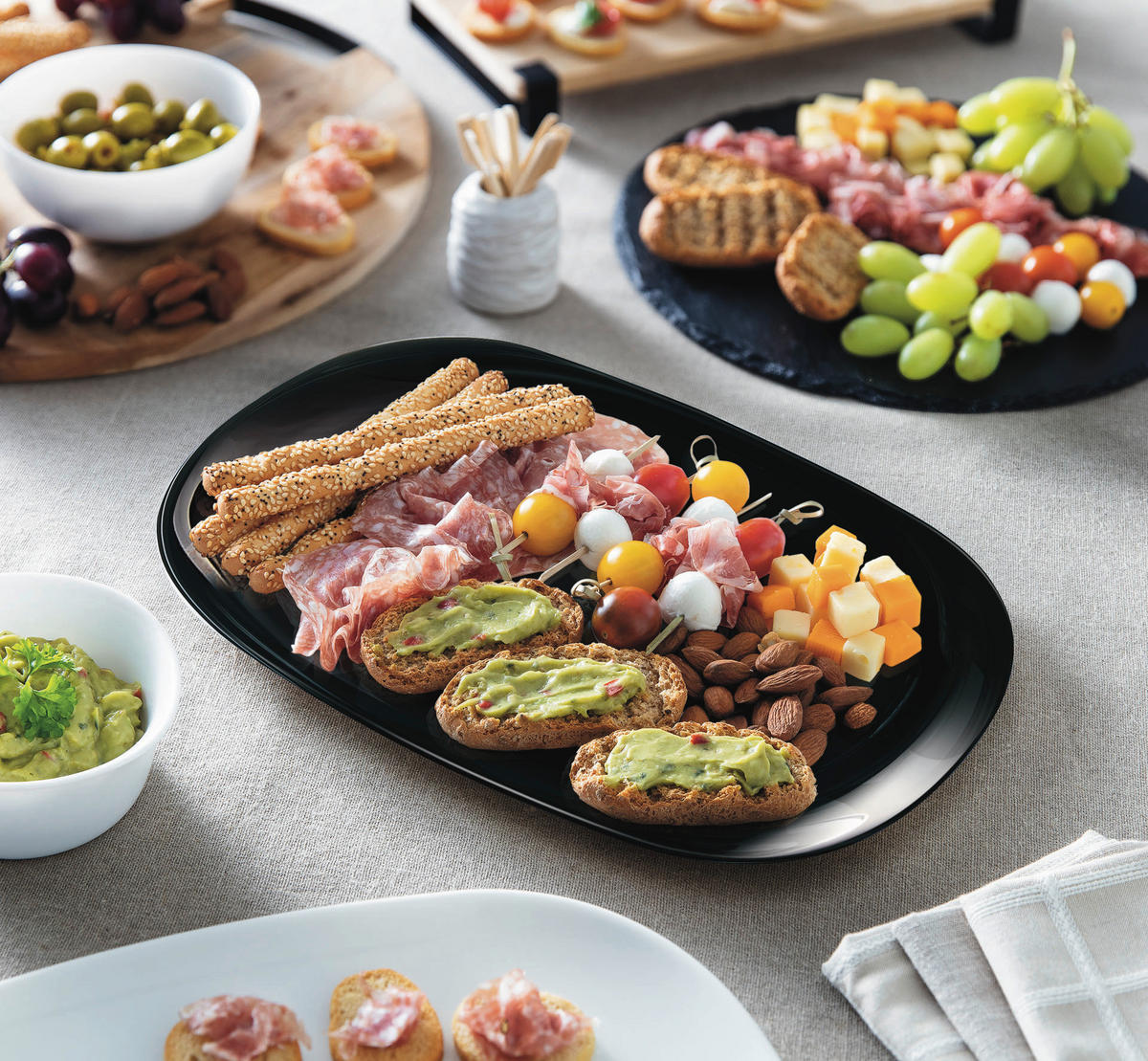 BURGERTELLER Italien Party Schwarz    - Schwarz, Basics, Glas - Creatable