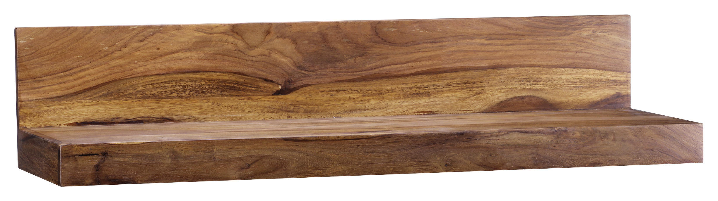 Wandregal "WL1.576" , Sheesham massiv Sheeshamfarben - Sheeshamfarben, MODERN, Holz (110/17/24cm) - MID.YOU