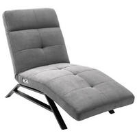 RELAXLIEGE in Cord Grau  - Schwarz/Grau, Design, Textil/Metall (80/54-113/158-198cm) - Pure Home Lifestyle