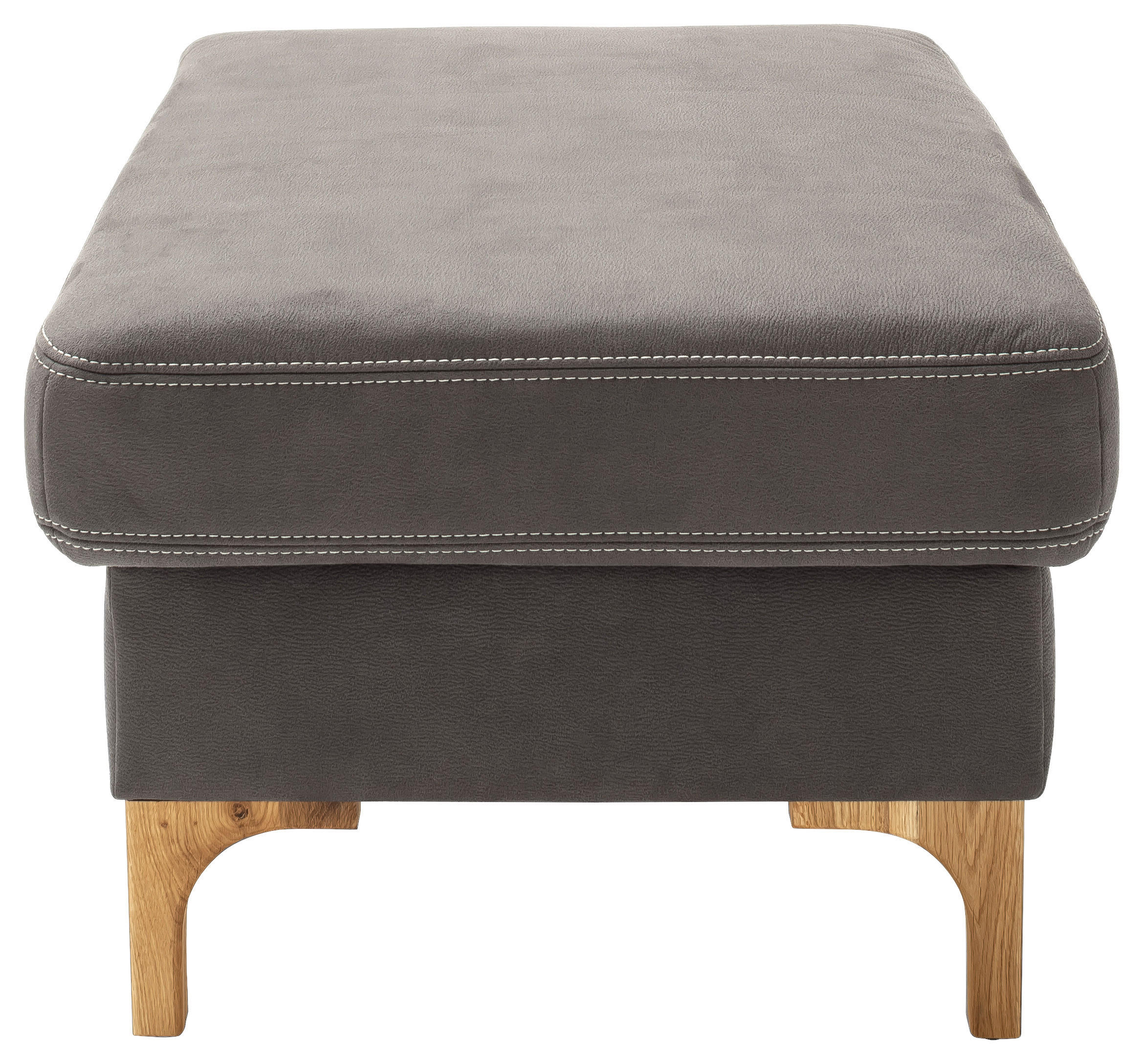 HOCKER in Textil Anthrazit  - Eichefarben/Anthrazit, Design, Holz/Textil (90/45/60cm) - Pure Home Lifestyle