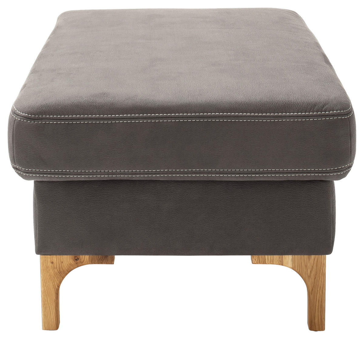 HOCKER in Textil Anthrazit  - Eichefarben/Anthrazit, Design, Holz/Textil (90/45/60cm) - Pure Home Lifestyle