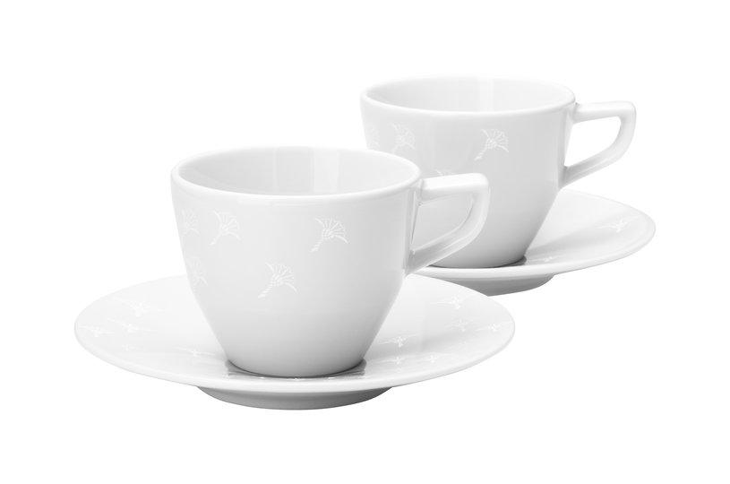 ESPRESSOTASSEN-SET Faded Cornflower  - Weiß, Design, Keramik (6,4/11,5/5,0cm) - Joop!