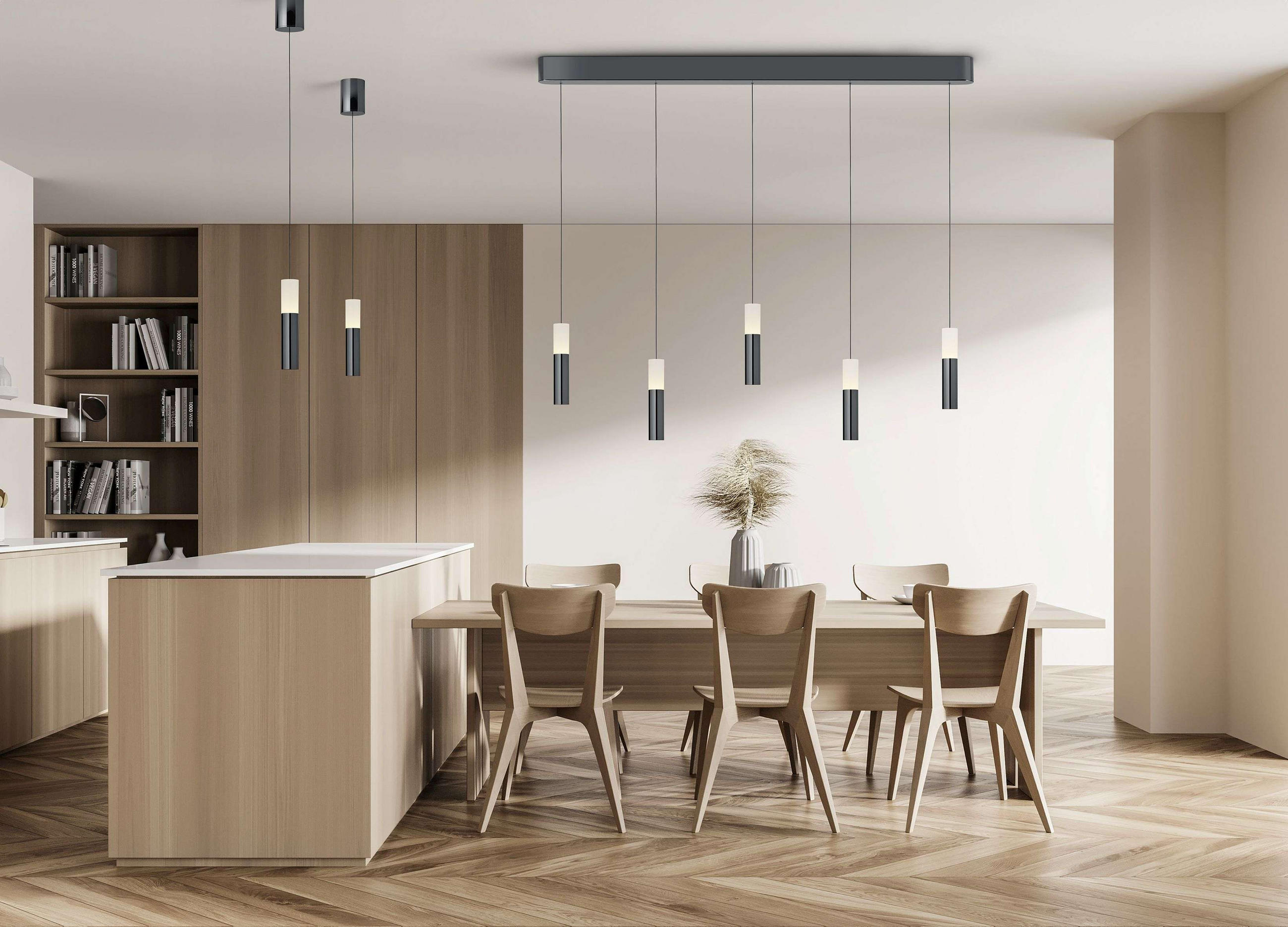 LED-PENDELLEUCHTE 130/6,5 / 4,5/210 cm  - Chromfarben, Design, Metall (130/6,5 / 4,5/210cm) - Helestra