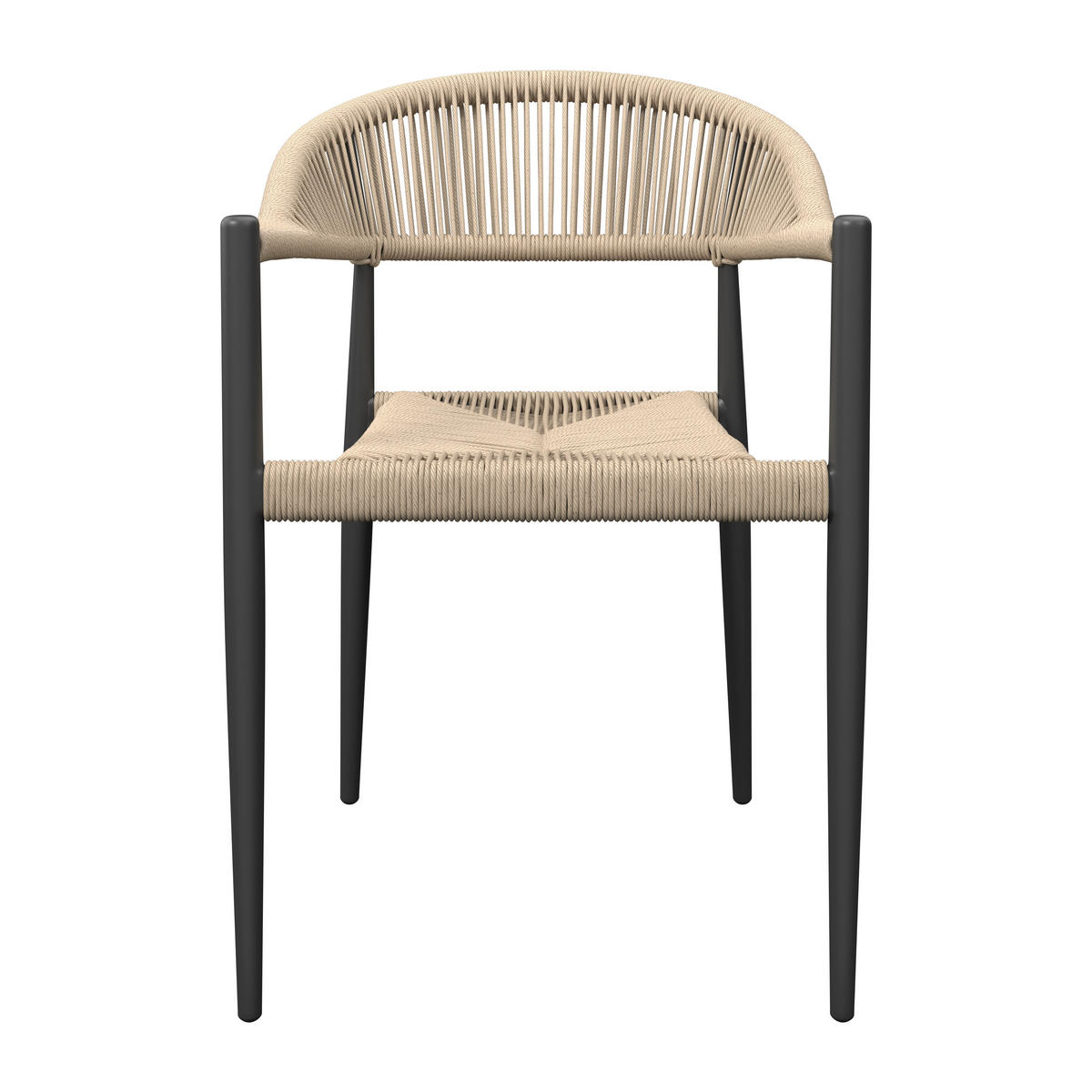 STAPELSESSEL Aluminium Anthrazit, Beige  - Anthrazit/Beige, KONVENTIONELL, Kunststoff/Metall (55/78/59.5cm) - Ambia Garden