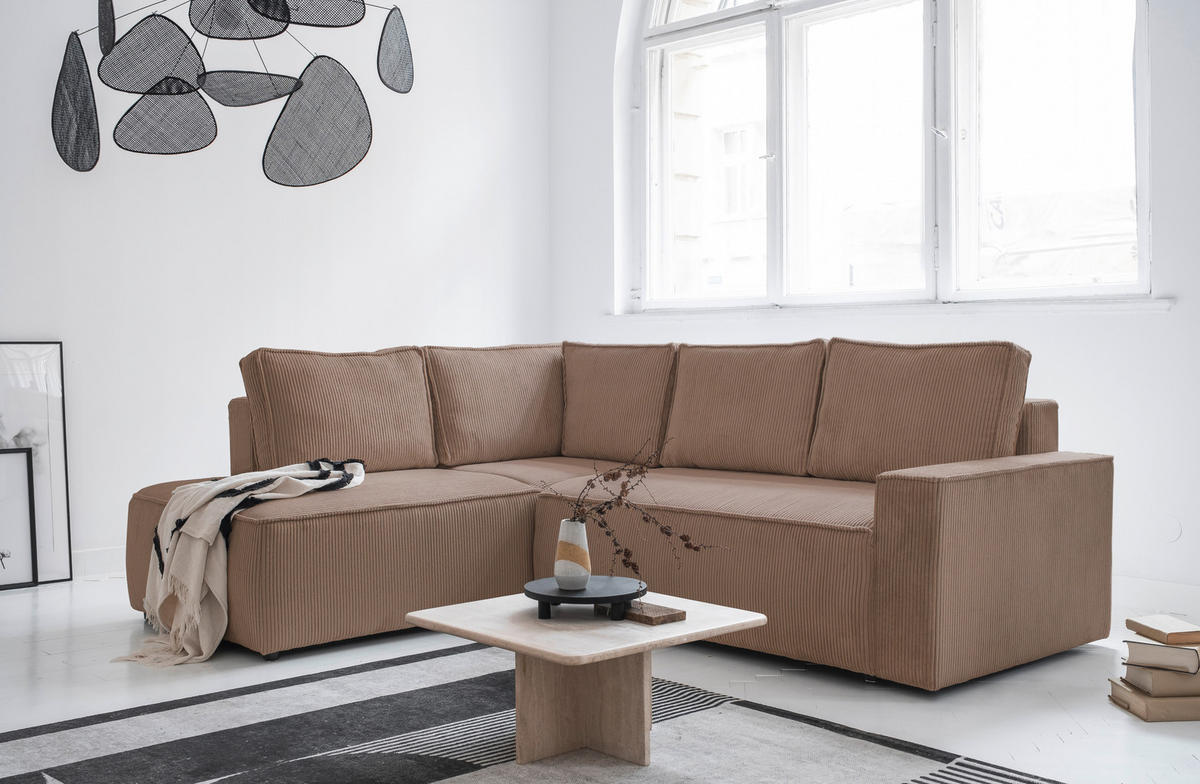 KUTNA GARNITURA tekstil  taupe   - crna/taupe, Design, tekstil/plastika (194/247cm) - MID.YOU