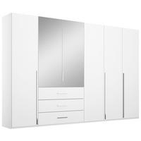 DREHTÜRENSCHRANK 301/223/60 cm,  in Weiß, 6-türig  - Chromfarben/Weiß, Design, Glas/Holzwerkstoff (301/223/60cm) - home24