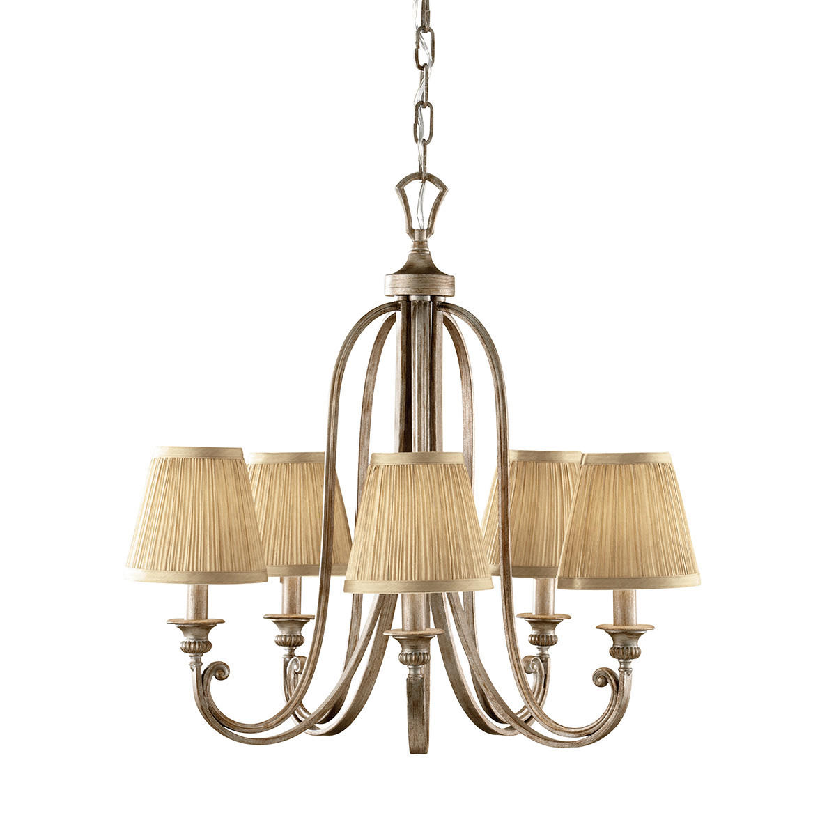 KRONLEUCHTER Abbey 48.3/66.3 cm  - Sandfarben/Silberfarben, KONVENTIONELL, Metall (48.3/66.3cm) - Elstead Lighting
