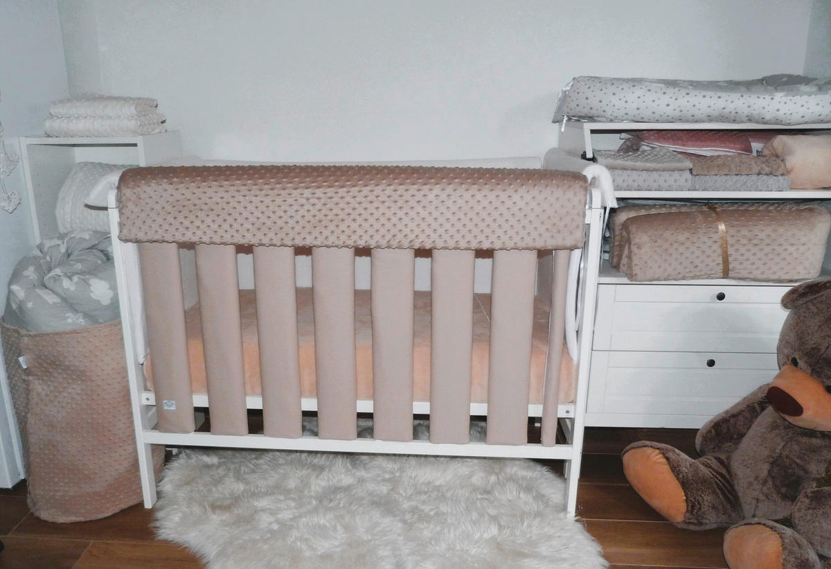 ZAŠTITNA OGRADICA ZA KREVET - bež, Osnovno, tekstil (120cm)
