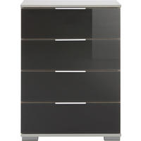 NOČNÍ STOLEK, 52/74/38 cm - barvy hliníku, Design, kov/kompozitní dřevo (52/74/38cm) - Carryhome