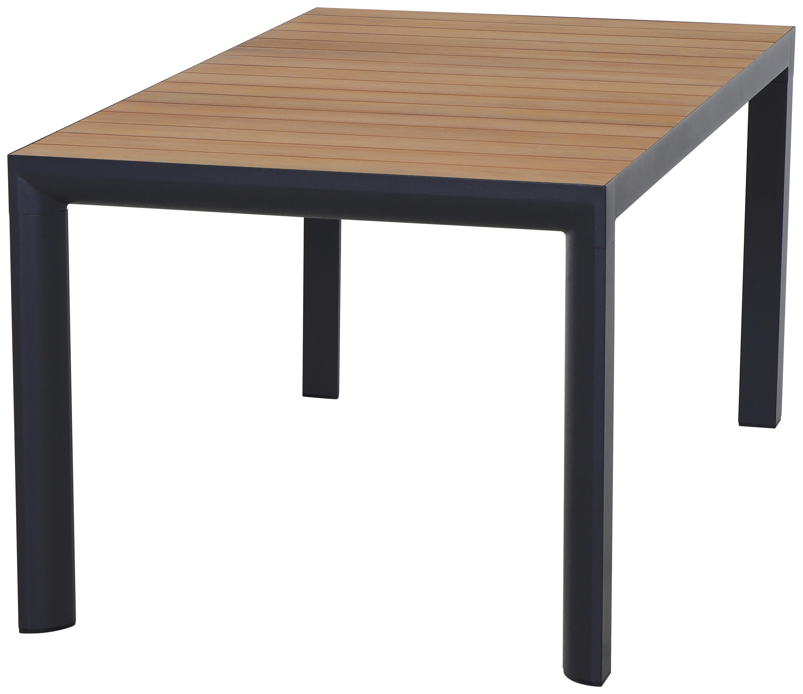Siena Garden Gartentisch Anthrazit, Teak 90x74x160 cm