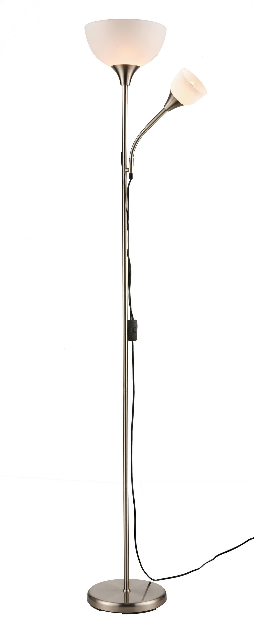 PODNA LAMPA  - boja nikla/bela, Dizajnerski, metal/plastika (25/181,5cm) - Boxxx