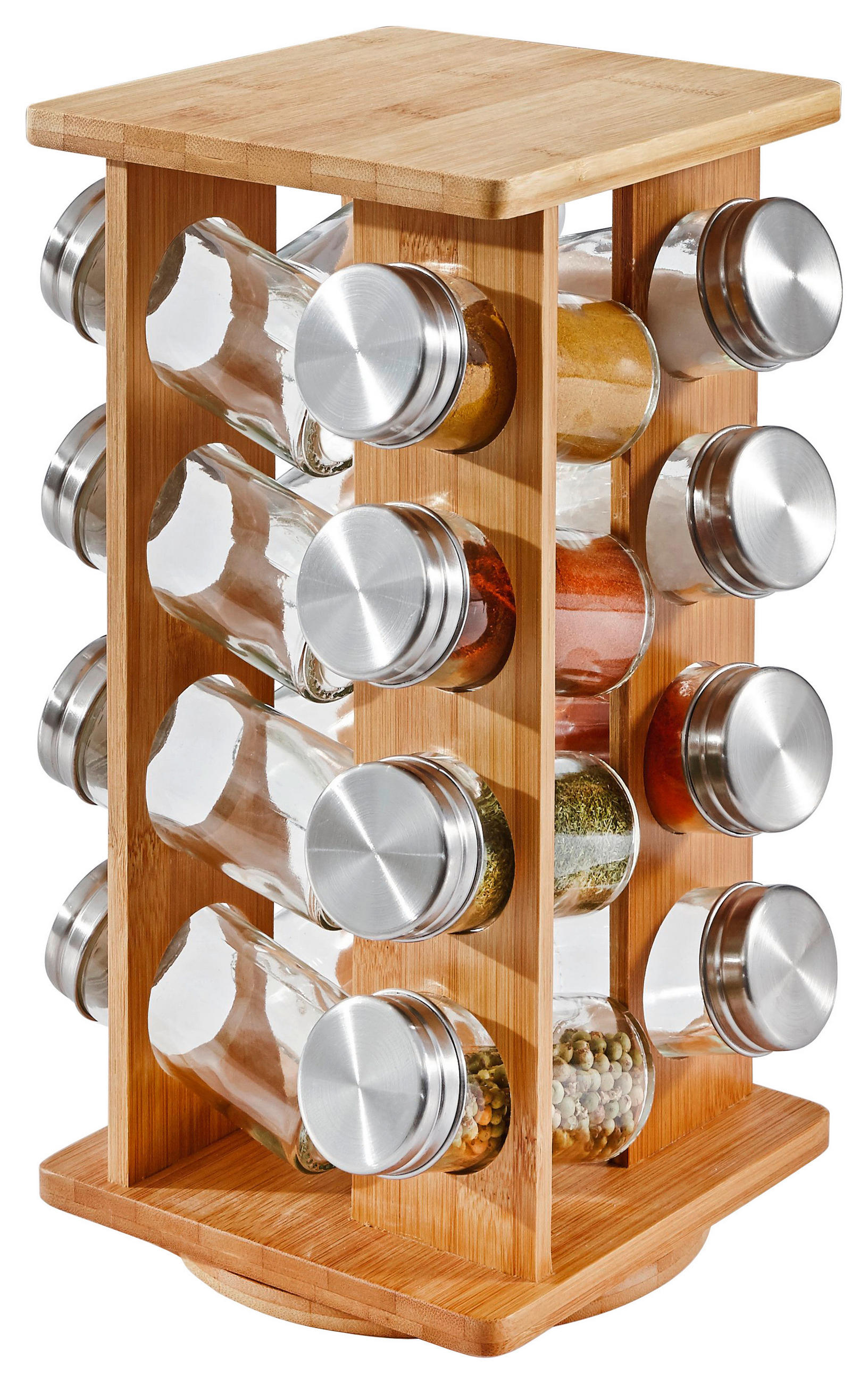 GEWÜRZKARUSSELL - Braun, Basics, Glas/Holz (15,3/15,3/30,3cm) - Justinus