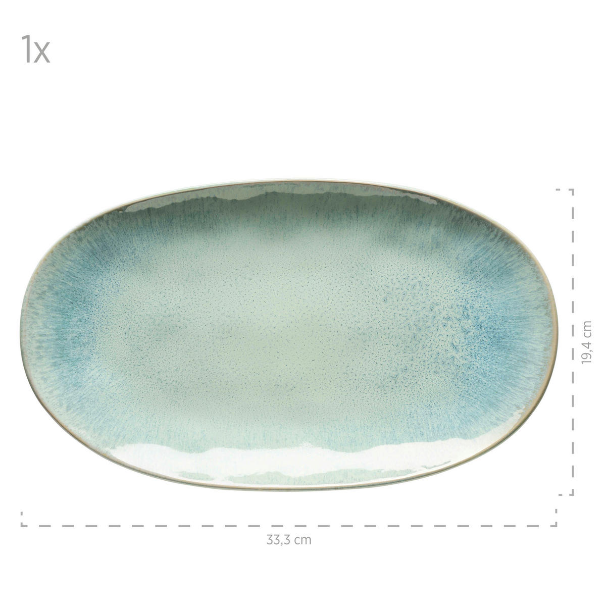 SERVERINGSTALLRIK Frozen     - grön, Basics, keramik (39/24,5/10cm) - Mäser