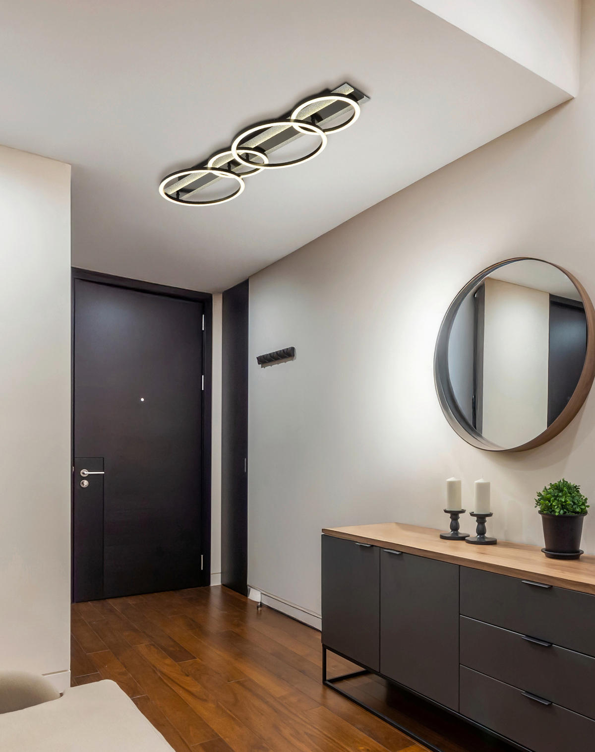 LED-DECKENLEUCHTE 86,2/30/8,8 cm   - Silberfarben/Schwarzchrom, Design, Kunststoff/Metall (86,2/30/8,8cm) - Globo