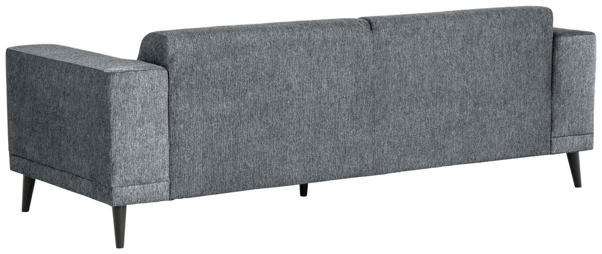 3-SITZER-SOFA OSLO_LZ Webstoff Grau  - Schwarz/Grau, Design, Holz/Textil (218/77/93cm) - MID.YOU