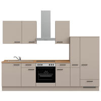 KÜCHENBLOCK Easytouch 300 cm  in Eichefarben, Sandfarben  - Sandfarben/Eichefarben, MODERN, Holzwerkstoff/Metall (300cm) - Nobilia