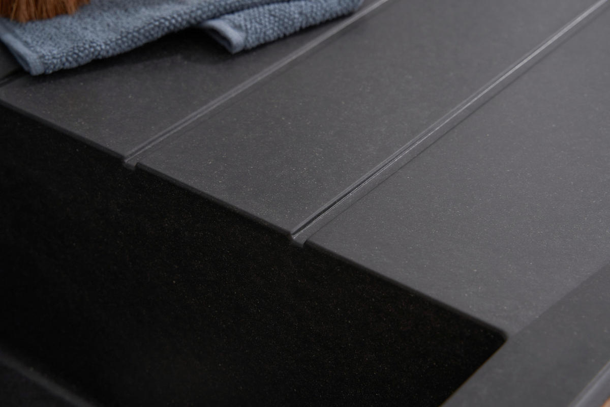SPÜLE 1712ALINEO100X50S  - Schwarz, Trend, Stein (100/21/50cm) - Respekta