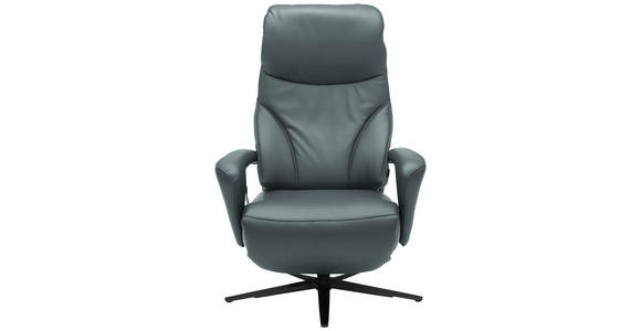 RELAXSESSEL in Leder Blaugrau - Blaugrau/Schwarz, Design, Leder/Metall (75/106/88cm) - Dieter Knoll