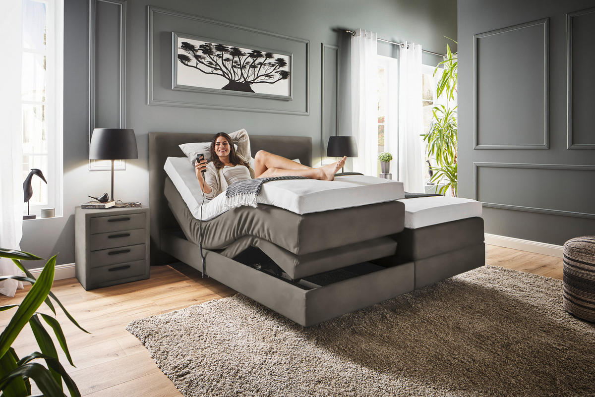 BOXSPRINGBETT 200/200 cm  in Taupe  - Taupe, Konventionell, Holz/Textil (200/200cm) - Dieter Knoll