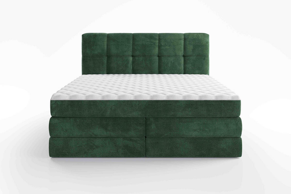 BOXSPRINGBETT 160/200 cm  in Grün  - Schwarz/Grün, Design, Kunststoff/Textil (160/200cm) - Esposa