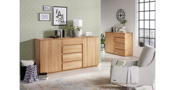 KOMMODE Kernbuche teilmassiv Buchefarben - Buchefarben, KONVENTIONELL, Holz/Holzwerkstoff (120/89,2/41cm) - Linea Natura
