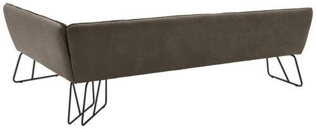 ECKBANK in Metall, Textil Braun, Schwarz, Dunkelbraun  - Dunkelbraun/Schwarz, Design, Textil/Metall (264/184cm) - Dieter Knoll