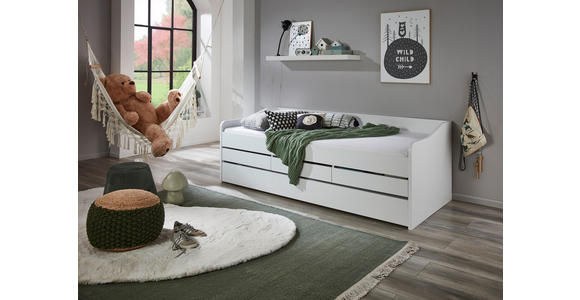 AUSZIEHBETT 90-180/200 cm in Weiß - Weiß, KONVENTIONELL, Holz/Holzwerkstoff (90-180/200cm) - Carryhome