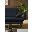 ECKSOFA in Echtleder Dunkelblau  195/308 cm  - Schwarz/Dunkelblau, Design, Leder/Metall (195/308cm) - Dieter Knoll