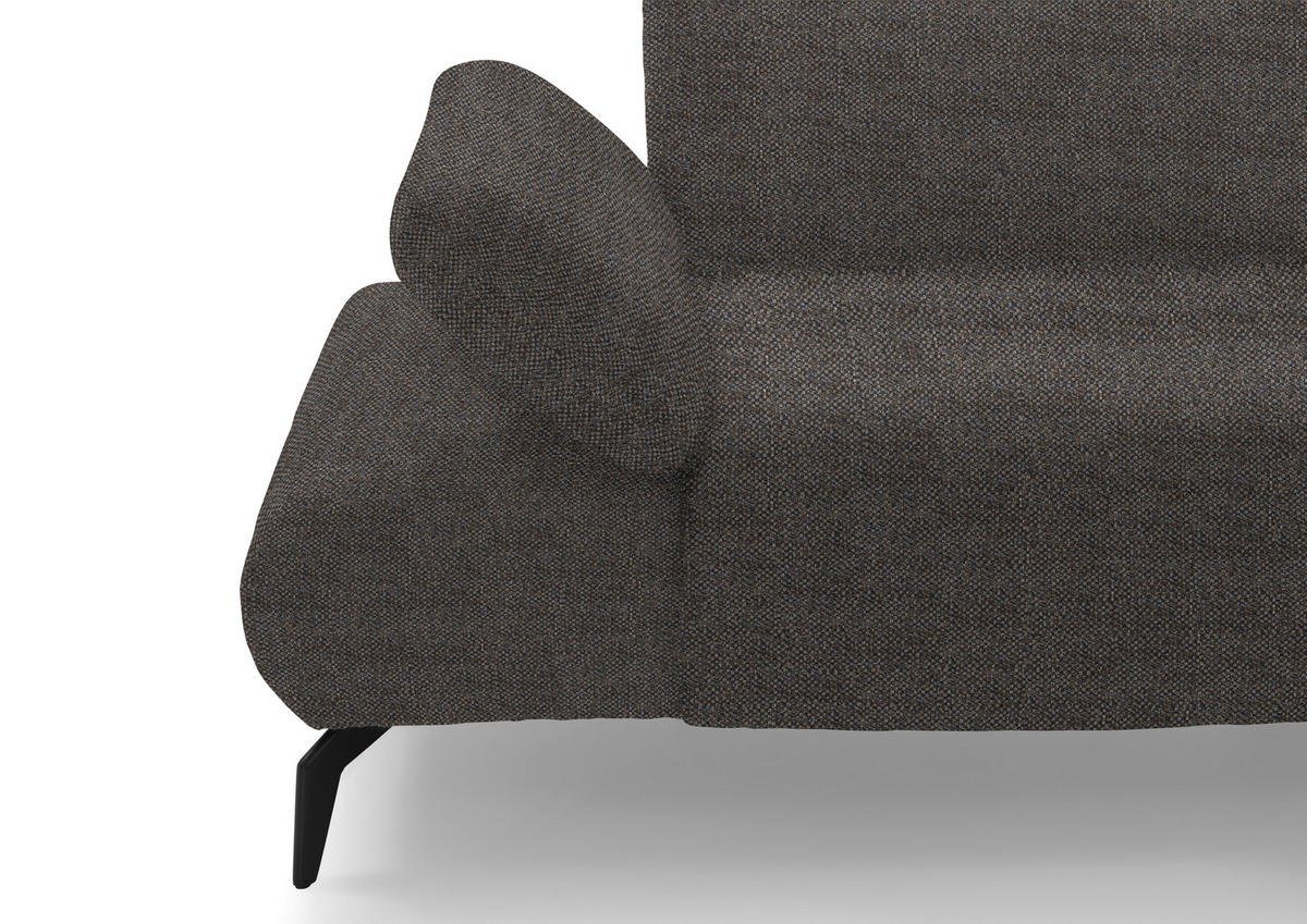 ECKSOFA in Webstoff Taupe  223/290 cm  - Taupe/Schwarz, Design, Textil/Metall (223/290cm) - Moderano