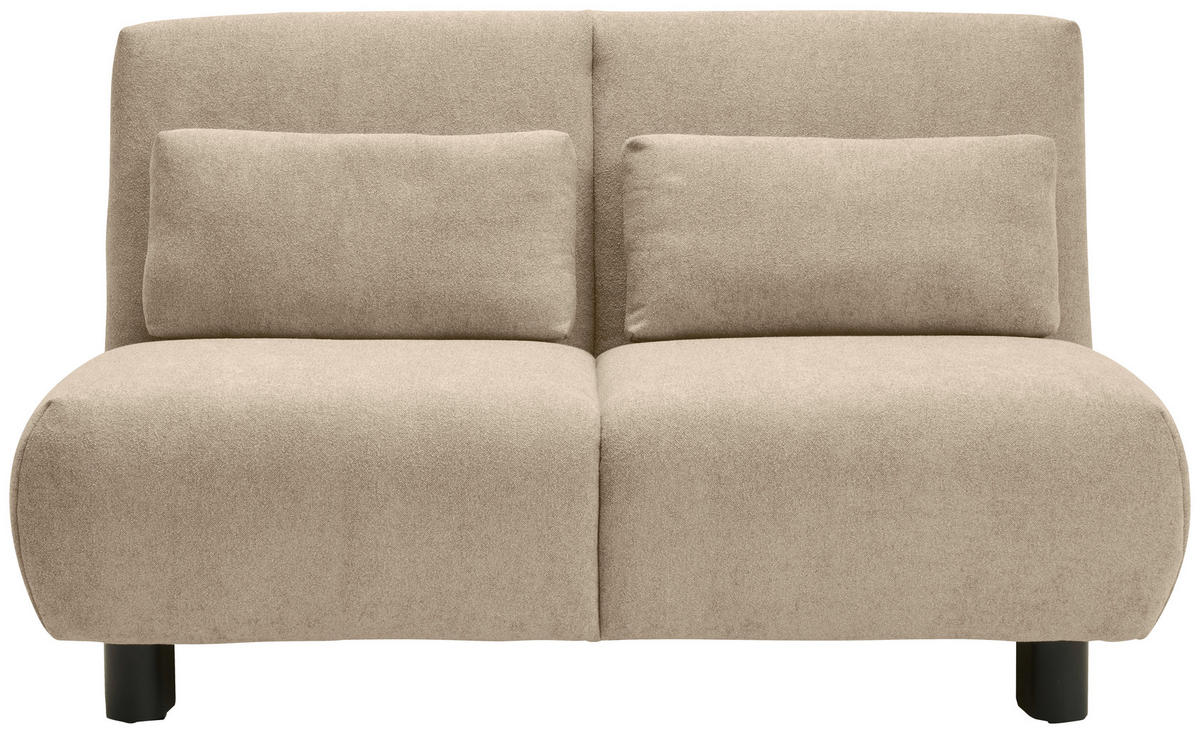 SCHLAFSOFA Flachgewebe Beige  - Beige/Schwarz, KONVENTIONELL, Textil/Metall (150/85/100cm) - Carryhome