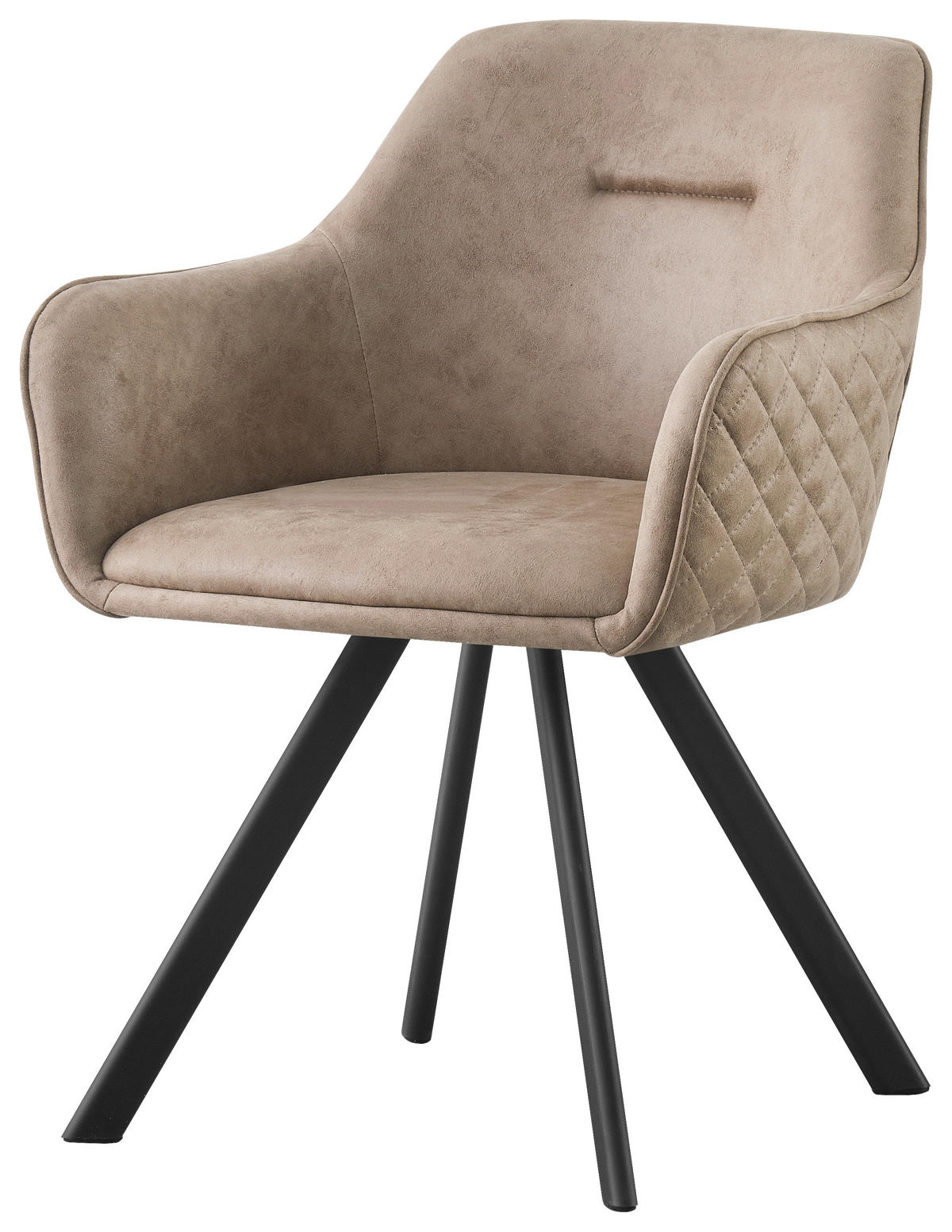 ŽIDLE S PODRUČKAMI, železo, mikrovlákno, černá, béžová - černá/béžová, Design, kov/textil (58,5/78,5/60cm) - Hom`in