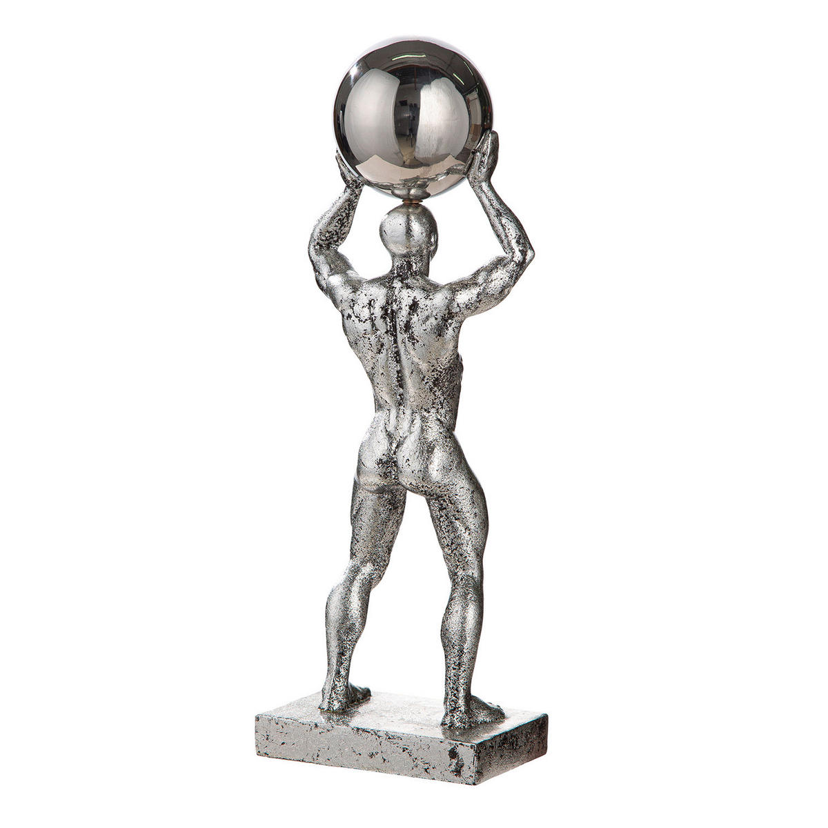 SKULPTUR - Silberfarben, Basics, Kunststoff (12/33,5/7cm)