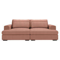 BIGSOFA Cord Aprikose  - Aprikose/Schwarz, Design, Textil (218/80/158cm) - Lomoco
