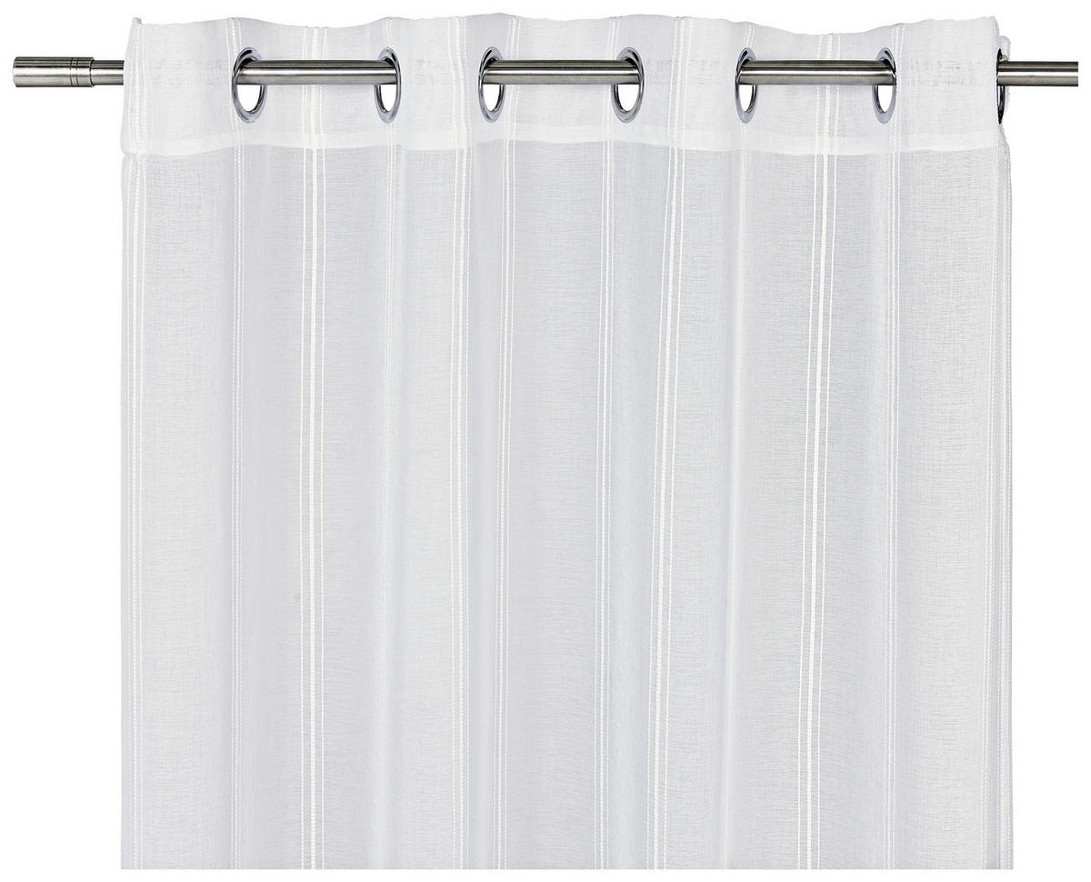 ZÁVĚS S OČKY, průhledné, 135/245 cm - bílá, Basics, textil (135/245cm) - Esposa