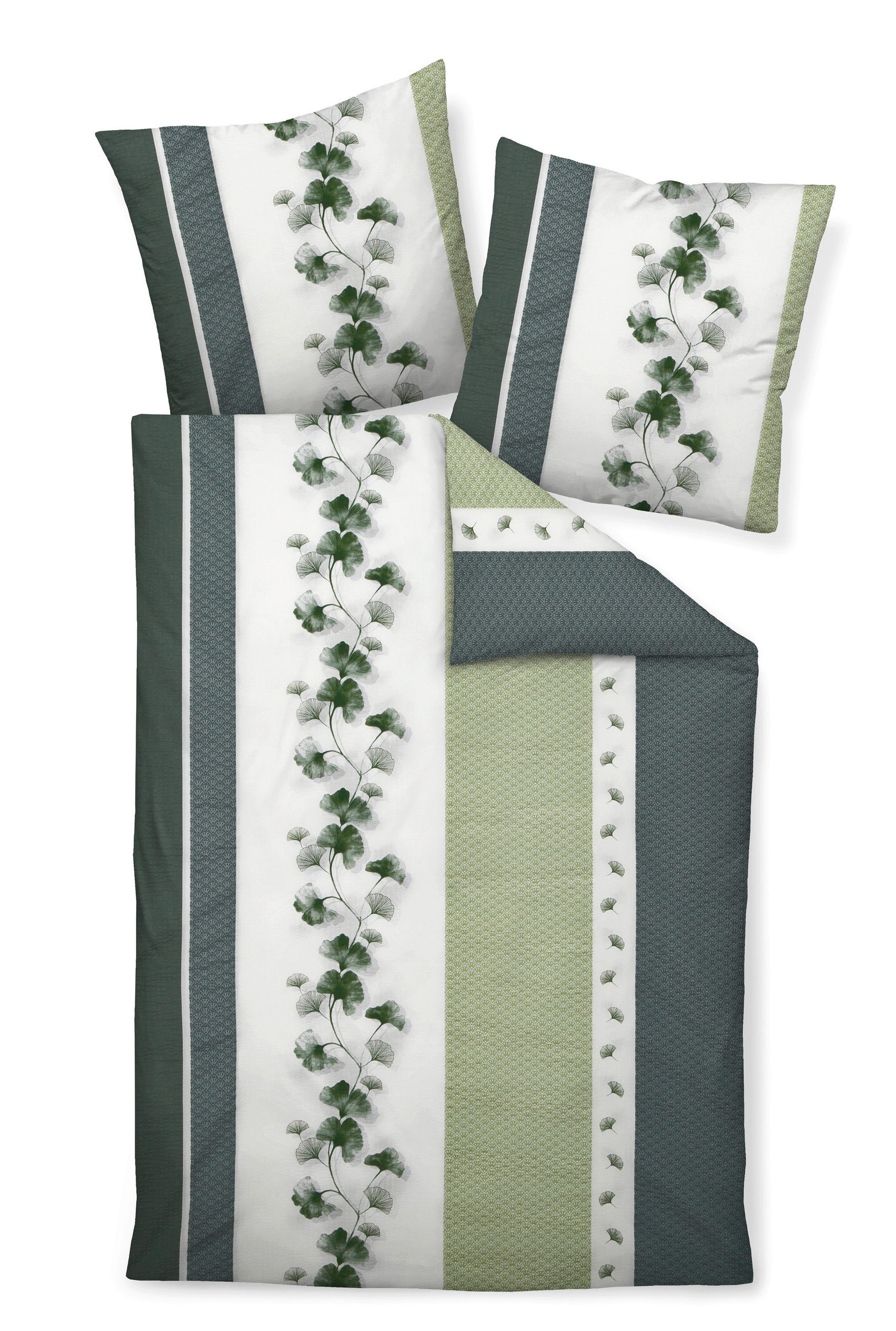 BETTWÄSCHE Tango Seersucker 155/220 cm  - Silberfarben/Grün, Trend, Textil (155/220cm) - Janine