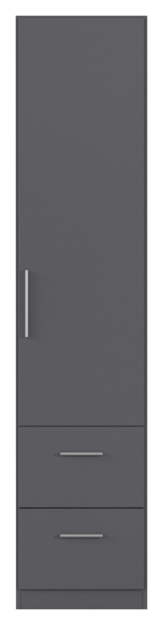 DREHTÜRENSCHRANK 47/210/54 cm,  in Grau, 1-türig  - Alufarben/Grau, KONVENTIONELL, Holzwerkstoff/Kunststoff (47/210/54cm) - home24