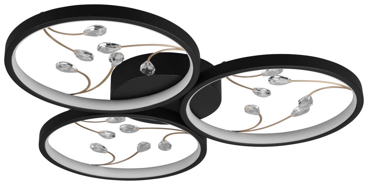 PLAFONIERĂ CU LED - negru, Konventionell, metal (62/6cm)