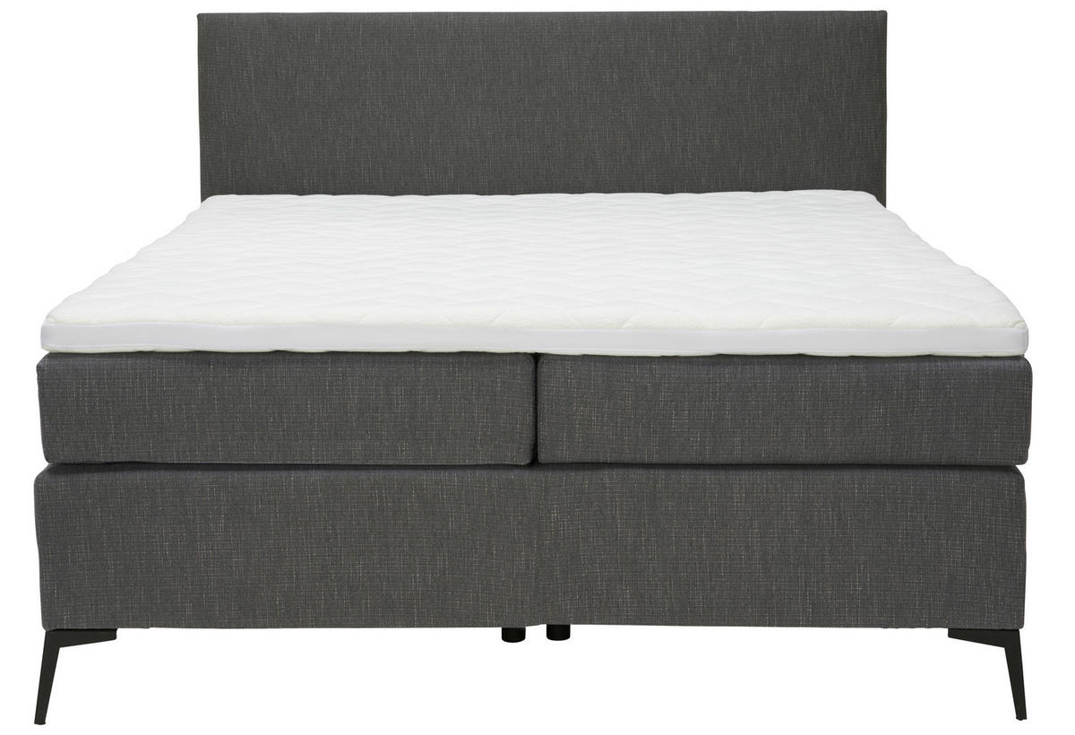 BOXSPRINGBETT 120/200 cm  in Anthrazit, Schwarz  - Anthrazit/Schwarz, Design, Textil/Metall (120/200cm) - Hom`in